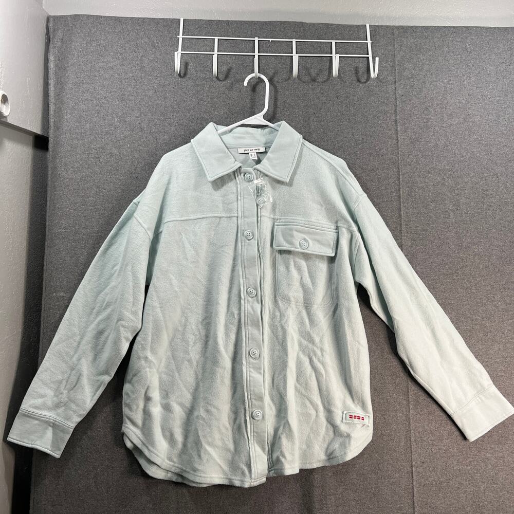 Peace Love World Reverse Alina French Terry Shacket Light Blue, Medium